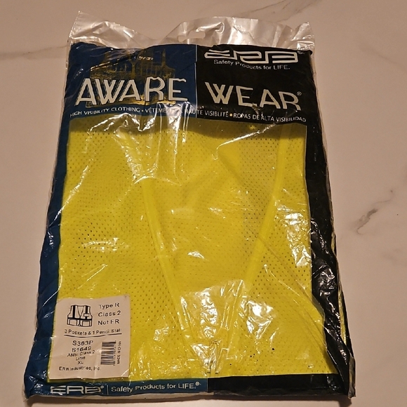 erb Other - High-Visibility Safety Vest XL- Yellow-with Zipper